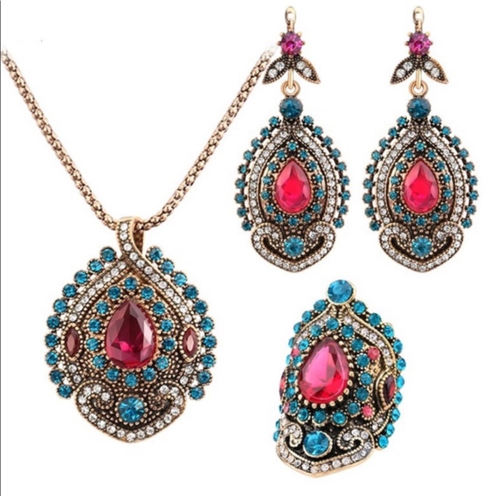 Jewelry set necklace, earrings,ring